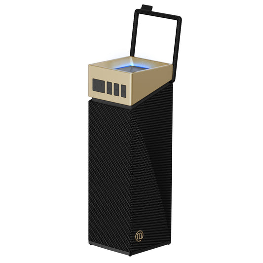 Kannettava Bluetooth-kaiutin Bugani Brief TT, 60W, RGB, vedenkestävä, musta-kultainen