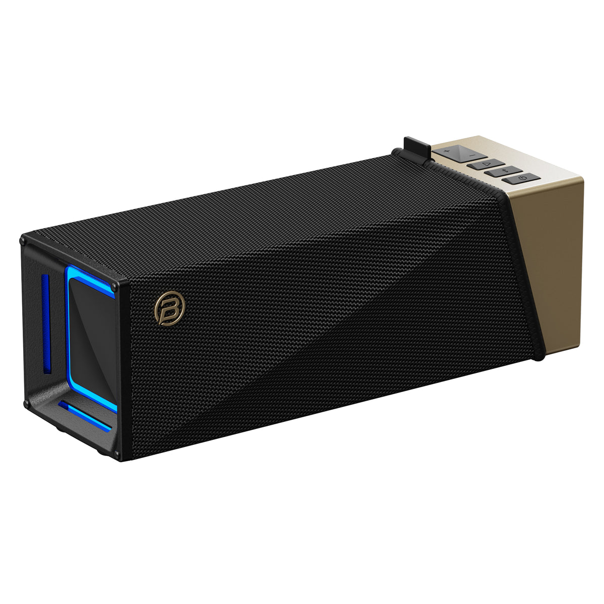 Bugani Brief TT Portable Bluetooth Speaker, 60W, RGB, Waterproof, Black Gold