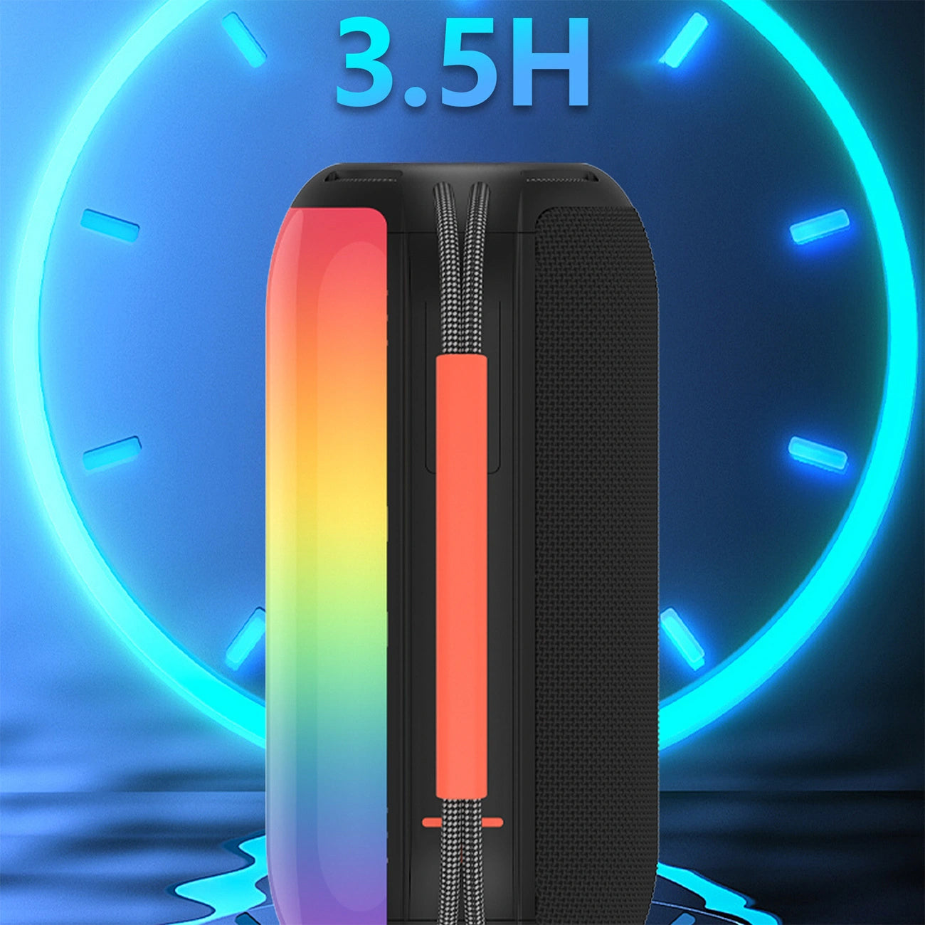 Dudao Y21 Kannettava Bluetooth-kaiutin, 2 x 5W, TWS, RGB, Musta
