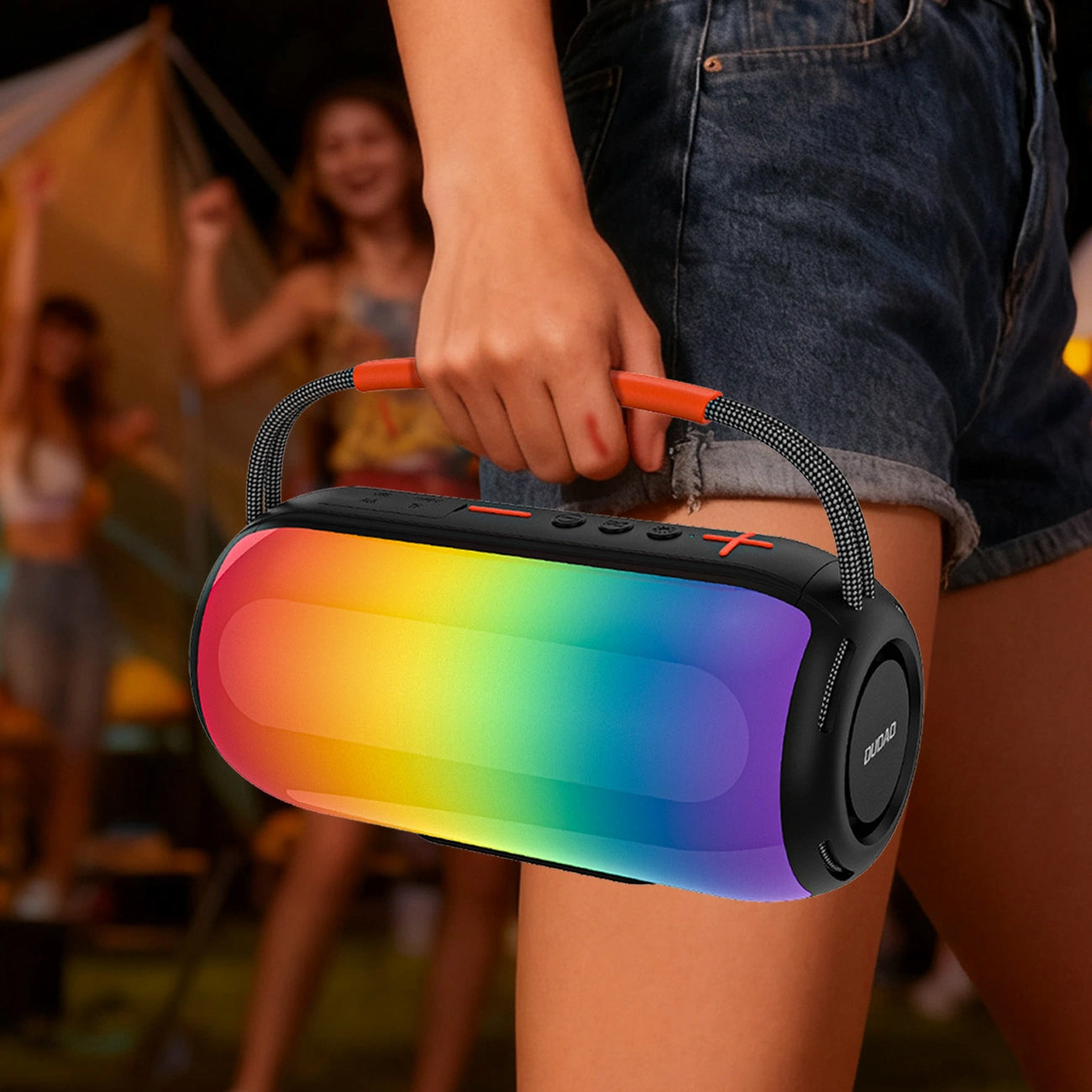 Dudao Y21 Kannettava Bluetooth-kaiutin, 2 x 5W, TWS, RGB, Musta