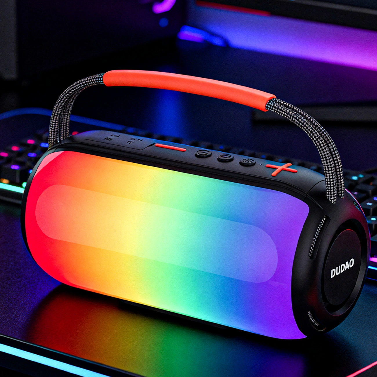 Dudao Y21 Kannettava Bluetooth-kaiutin, 2 x 5W, TWS, RGB, Musta