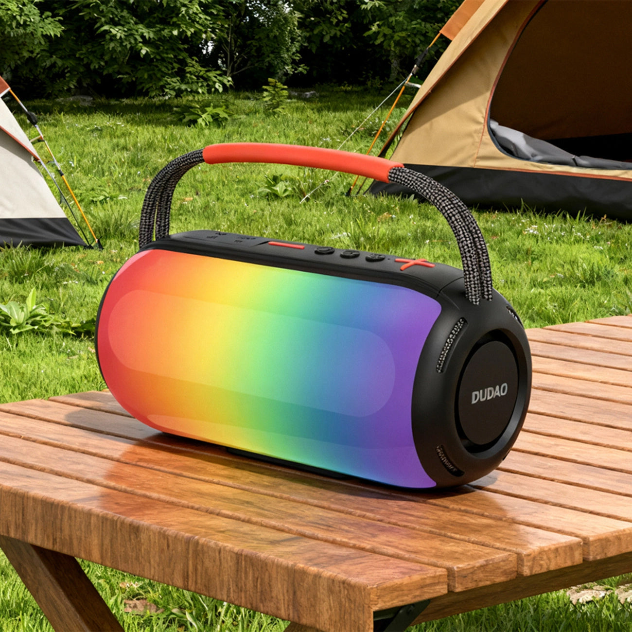 Dudao Y21 Kannettava Bluetooth-kaiutin, 2 x 5W, TWS, RGB, Musta