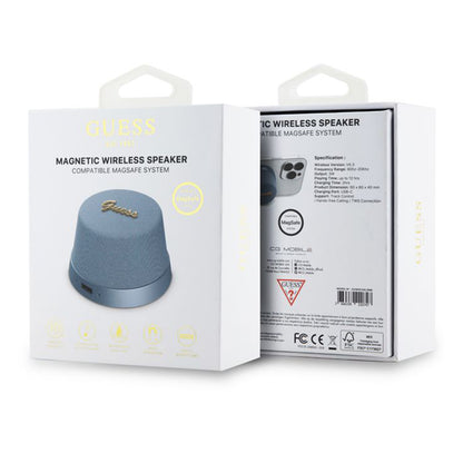 Bluetooth-kaiutin Guess Stand Magnetic Script Metal, 3W, Sininen