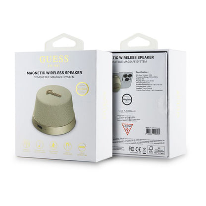 Bluetooth-kaiutin Guess Stand Magnetic Script Metal, 3W, Kultainen