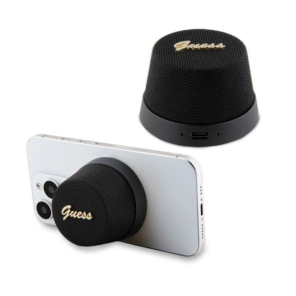 Bluetooth-kaiutin Guess Stand Magnetic Script Metal, 3W, Musta