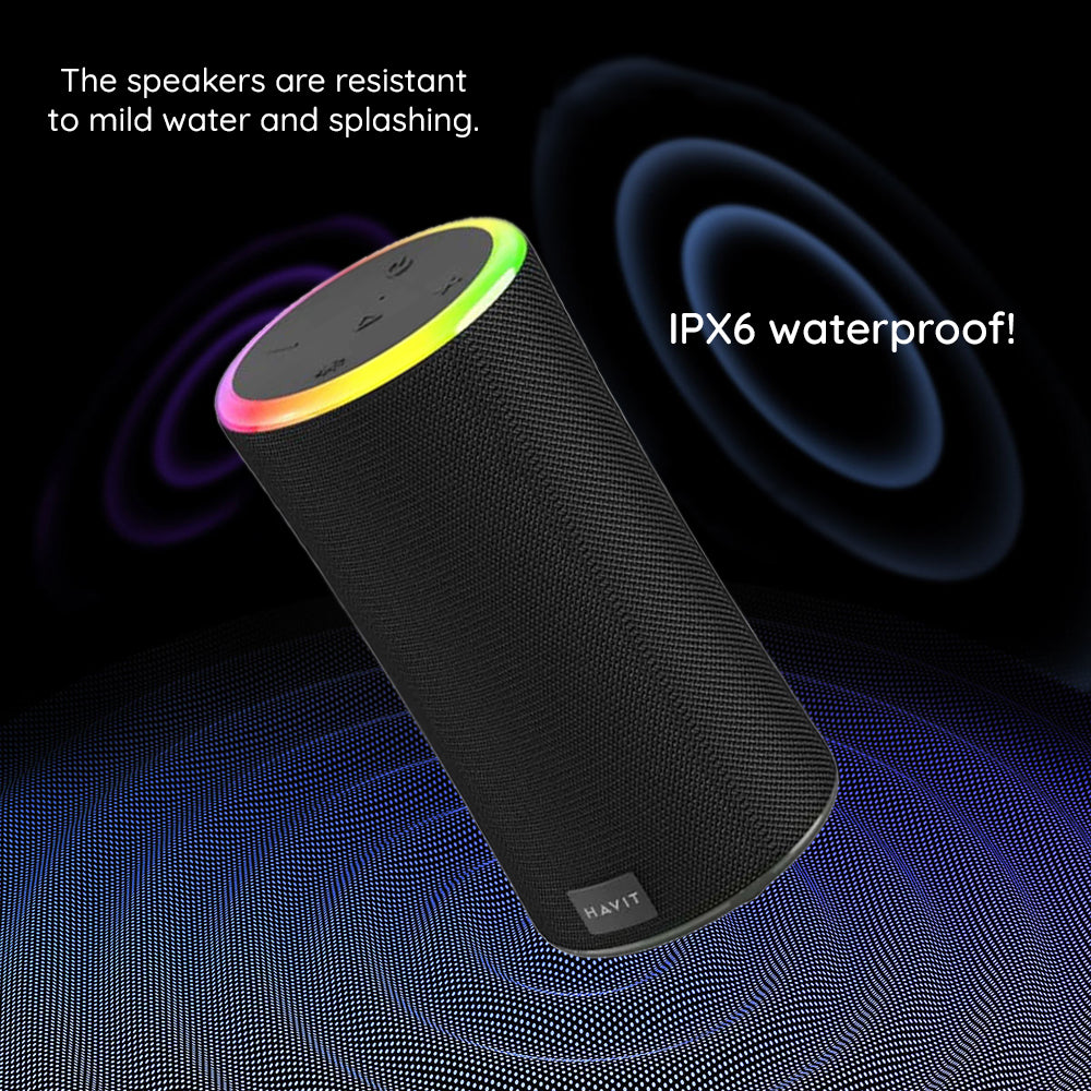 Kannettava Bluetooth-kaiutin HAVIT SK833BT, 2 x 10W, RGB, Vedenkestävä, Musta