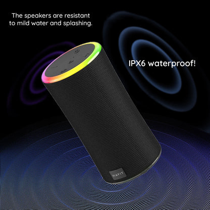Kannettava Bluetooth-kaiutin HAVIT SK833BT, 2 x 10W, RGB, Vedenkestävä, Musta