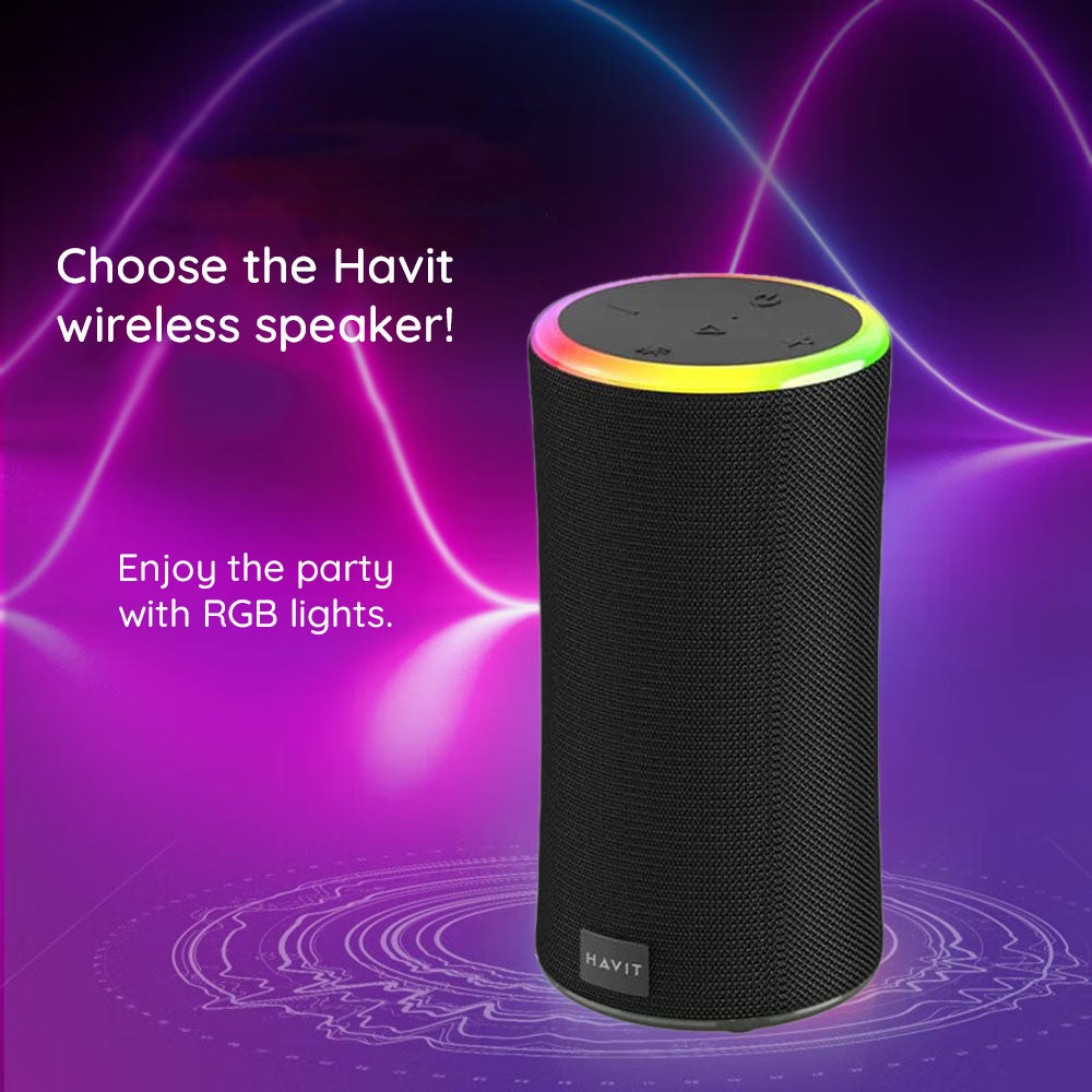 Kannettava Bluetooth-kaiutin HAVIT SK833BT, 2 x 10W, RGB, Vedenkestävä, Musta