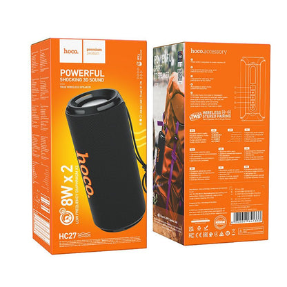 Kannettava Bluetooth-kaiutin HOCO HC27, 2 x 8W, Musta