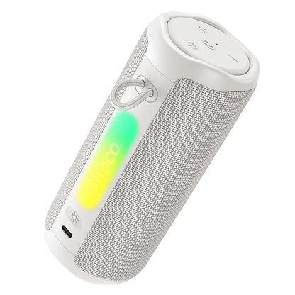 Kannettava Bluetooth-kaiutin HOCO HC50, 8W, TWS, RGB, Vedenkestävä, Valkoinen