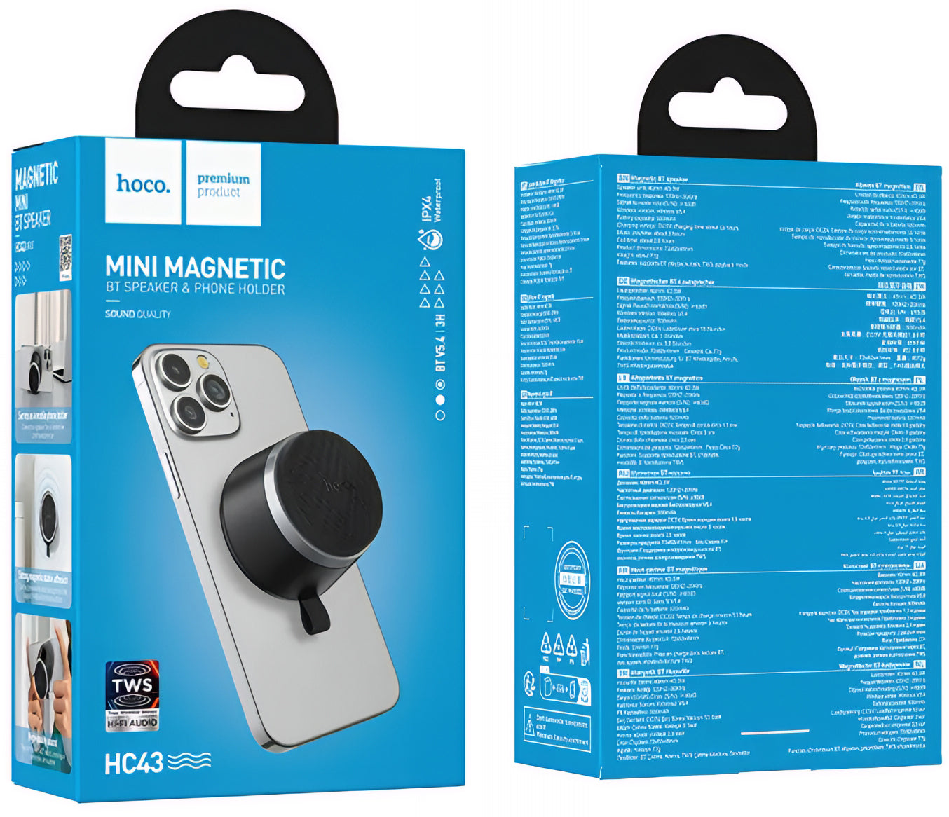 Bluetooth-kaiutin HOCO HC43 Mini Magnetic, 8W, TWS, Musta