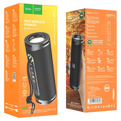HOCO HC9 Dazzling Pulse Sports kannettava Bluetooth-kaiutin, 10W, TWS, RGB, musta