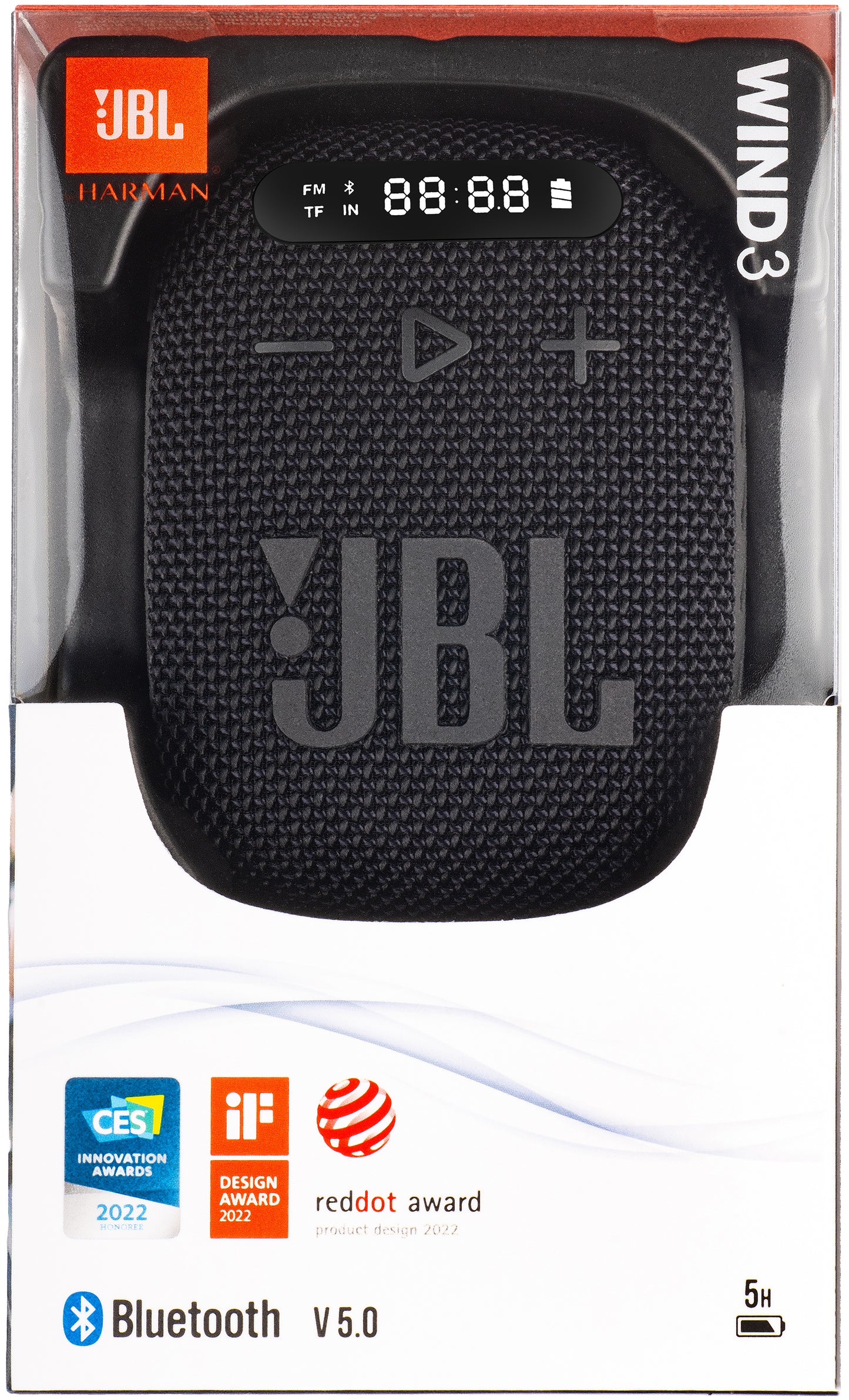 Kannettava Bluetooth-kaiutin JBL Wind 3, 5W, Vedenkestävä, Musta JBLWIND3