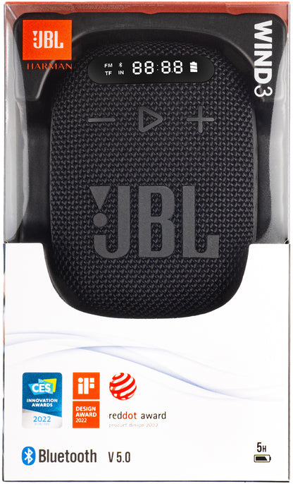 Kannettava Bluetooth-kaiutin JBL Wind 3, 5W, Vedenkestävä, Musta JBLWIND3