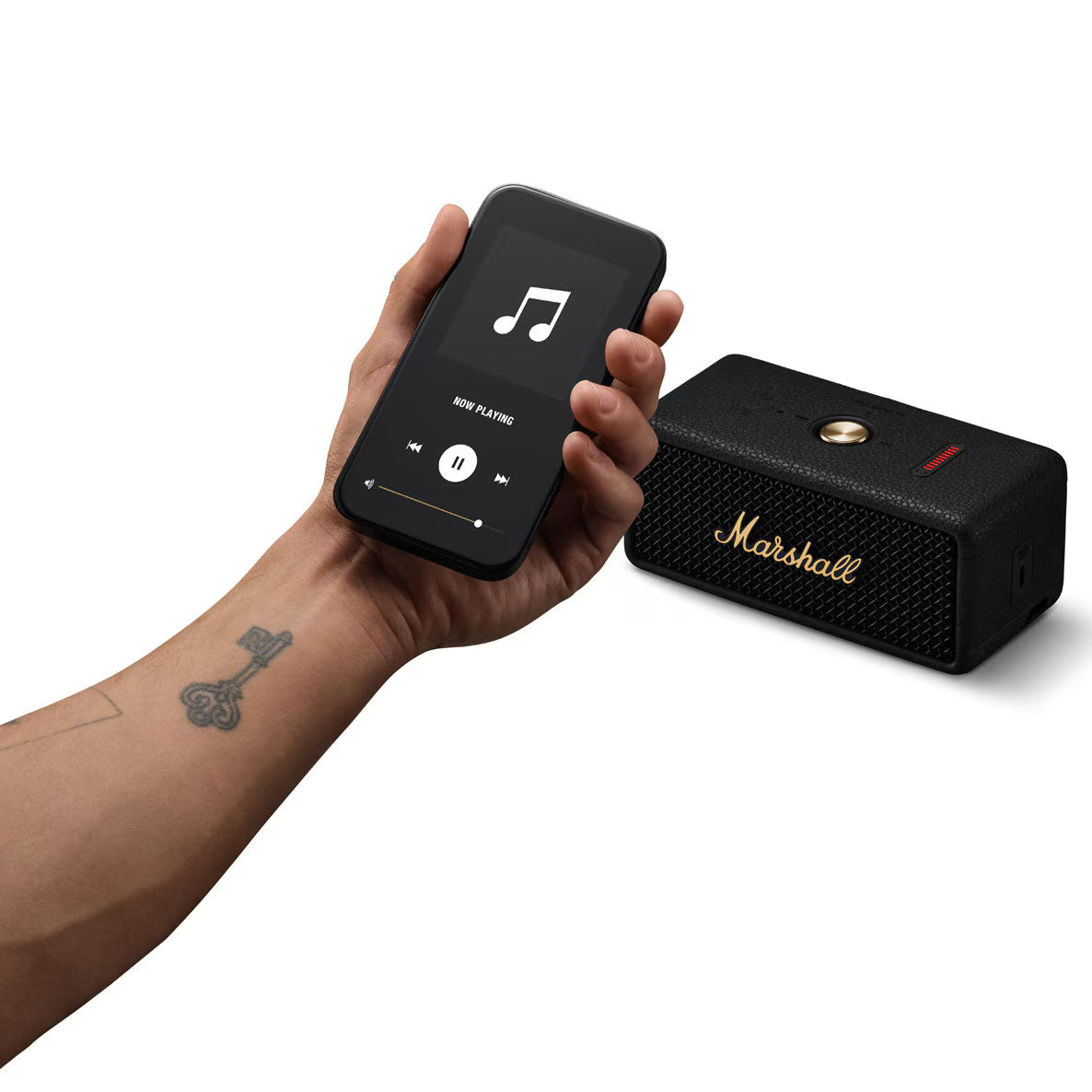 Kannettava Bluetooth-kaiutin Marshall Emberton II, 20W, vedenpitävä, musta-kultainen