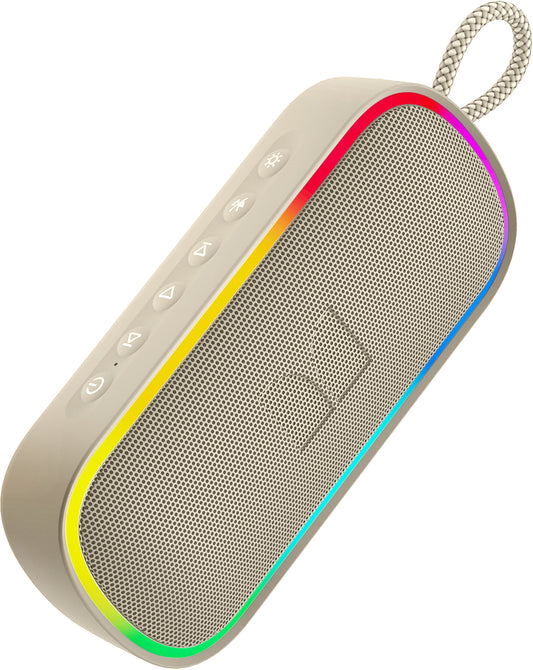 Kannettava Bluetooth-kaiutin Monster S150 Plus, 40W, TWS, RGB, vedenkestävä, vaalea kerma