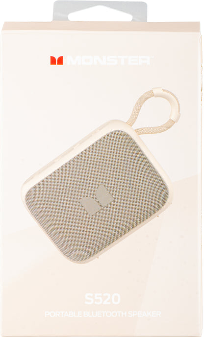 Kannettava Bluetooth-kaiutin Monster S520, 5W, TWS, RGB, vedenpitävä, vaalea kerma