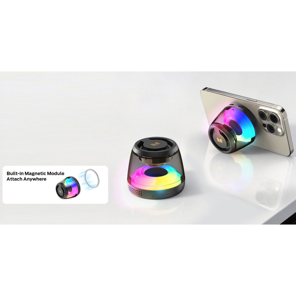 Kannettava Bluetooth-kaiutin Monster Mag Flux, 5W, TWS, RGB, Musta