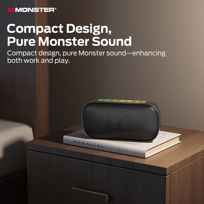 Kannettava Bluetooth-kaiutin Monster S150, 14W, TWS, RGB, vedenkestävä, musta