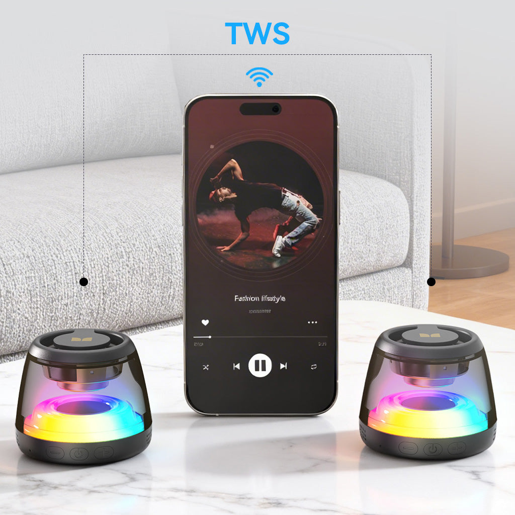 Kannettava Bluetooth-kaiutin Monster Mag Flux, 5W, TWS, RGB, Musta
