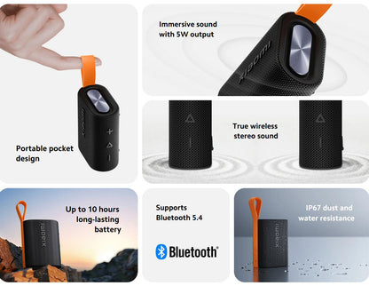 Xiaomi Sound Pocket Bluetooth-kannettava kaiutin, 5W, vedenkestävä, musta QBH4269GL