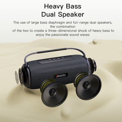Kannettava Bluetooth-kaiutin Yesido YSW11, 40W, RGB, Vedenkestävä, Musta