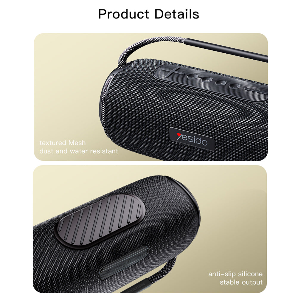 Kannettava Bluetooth-kaiutin Yesido YSW11, 40W, RGB, Vedenkestävä, Musta