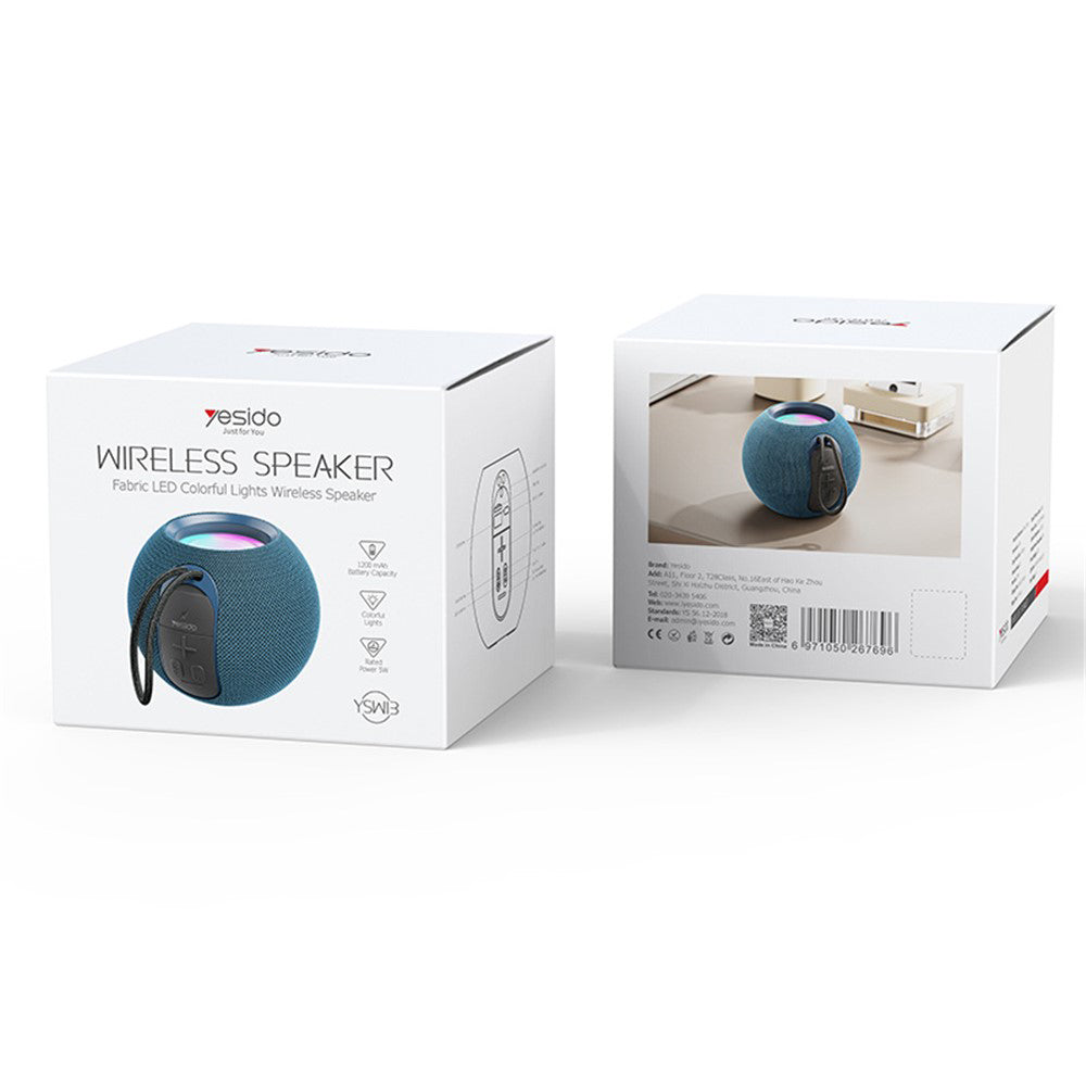 Kannettava Bluetooth-kaiutin Yesido YSW13, 5W, RGB, Sininen