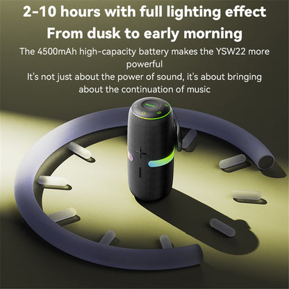 Kannettava Bluetooth-kaiutin Yesido YSW22, 30W, RGB, Vedenkestävä, Musta