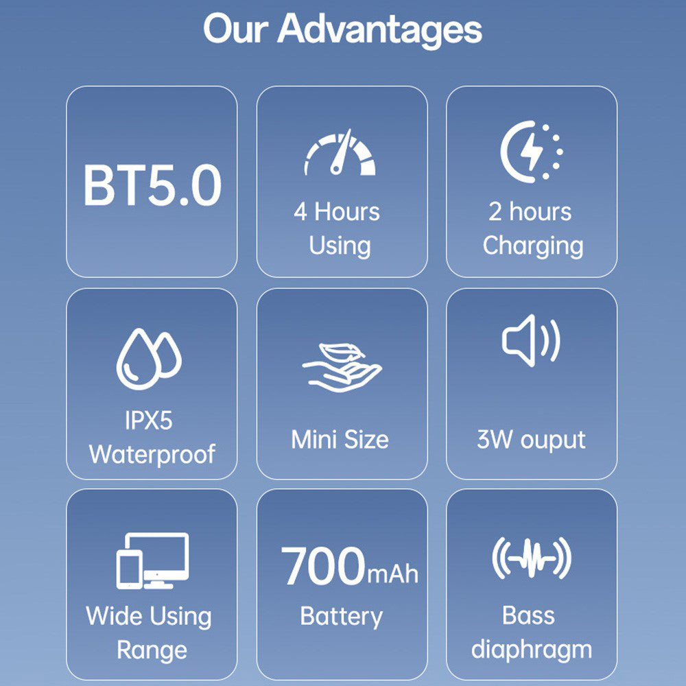 Yesido YSW30 Bluetooth Speaker, 3W, Waterproof, Black