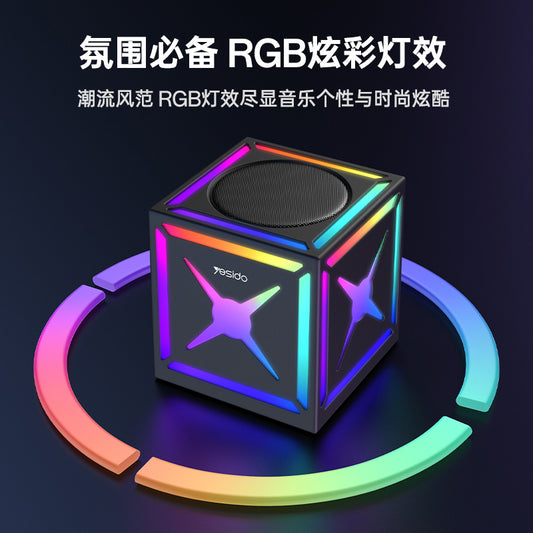 Bluetooth-kaiutin Yesido YSW34, 8W, RGB, Musta