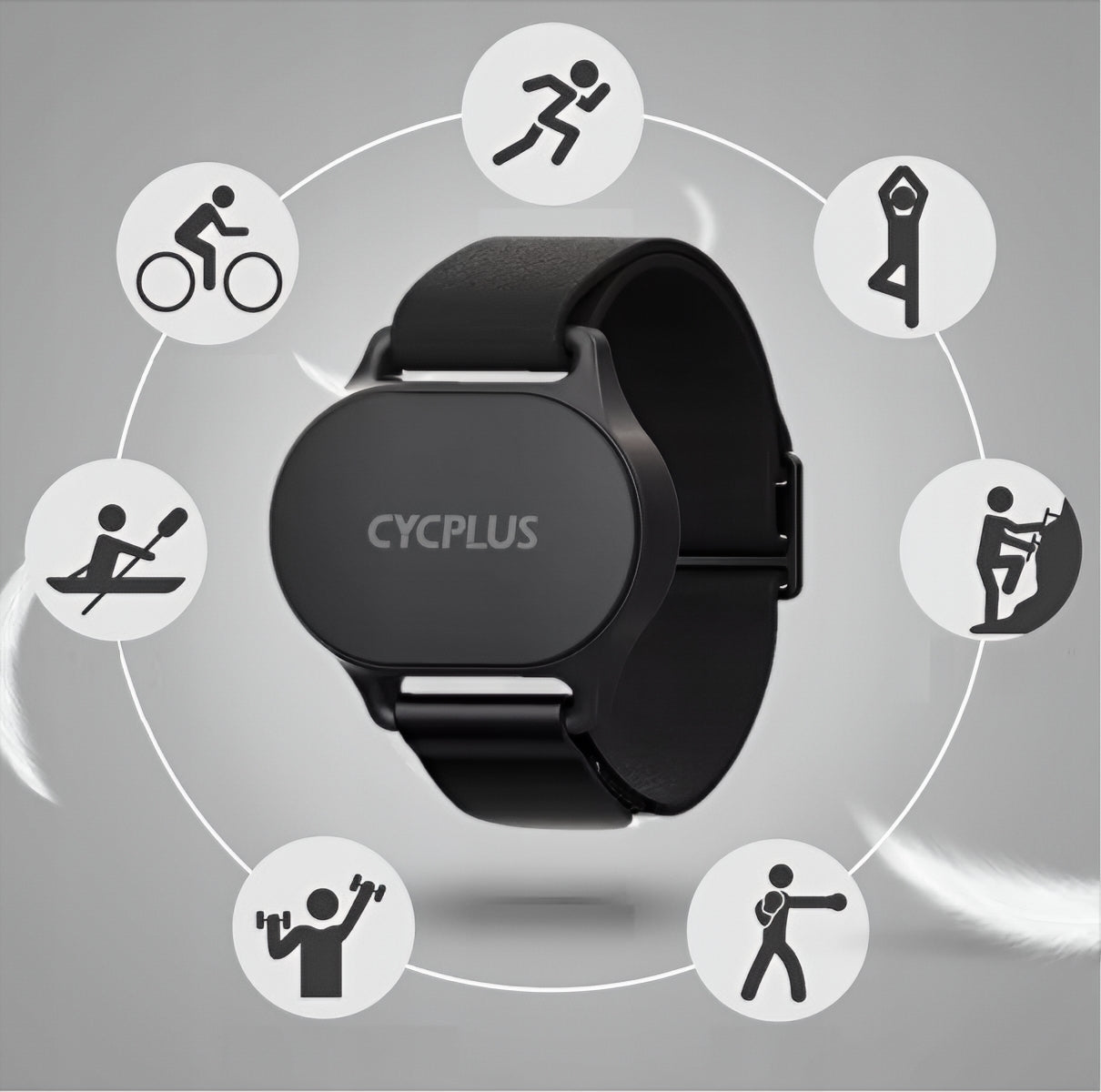 Cycplus H1 Sykevalvontaranneke, Musta
