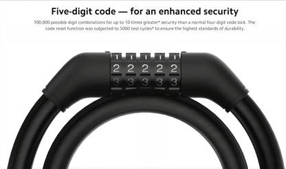 Xiaomi sähköpotkulaudan musta varkaudenestokaapeli BHR6751GL
