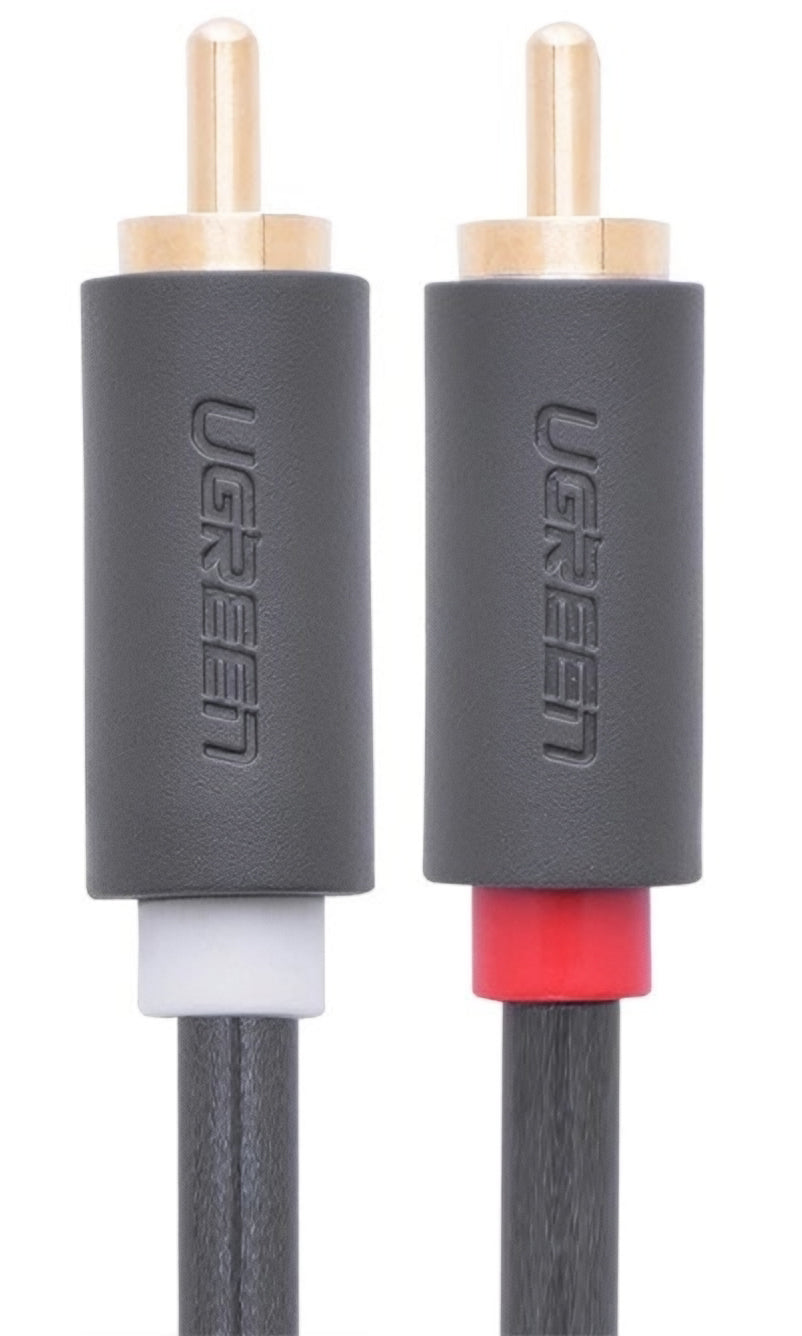 UGREEN AV104 Audio Cable, 2 x RCA - 2 x RCA, 5m, Musta