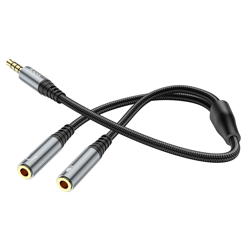 Audioadapteri 3.5mm - 2 x 3.5mm HOCO UPA21-2, 0.25m, Musta