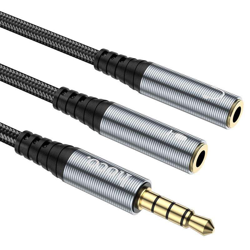 Audioadapteri 3.5mm - 2 x 3.5mm HOCO UPA21-2, 0.25m, Musta