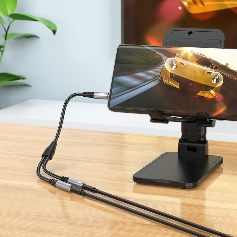 Audioadapteri 3.5mm - 2 x 3.5mm HOCO UPA21-2, 0.25m, Musta