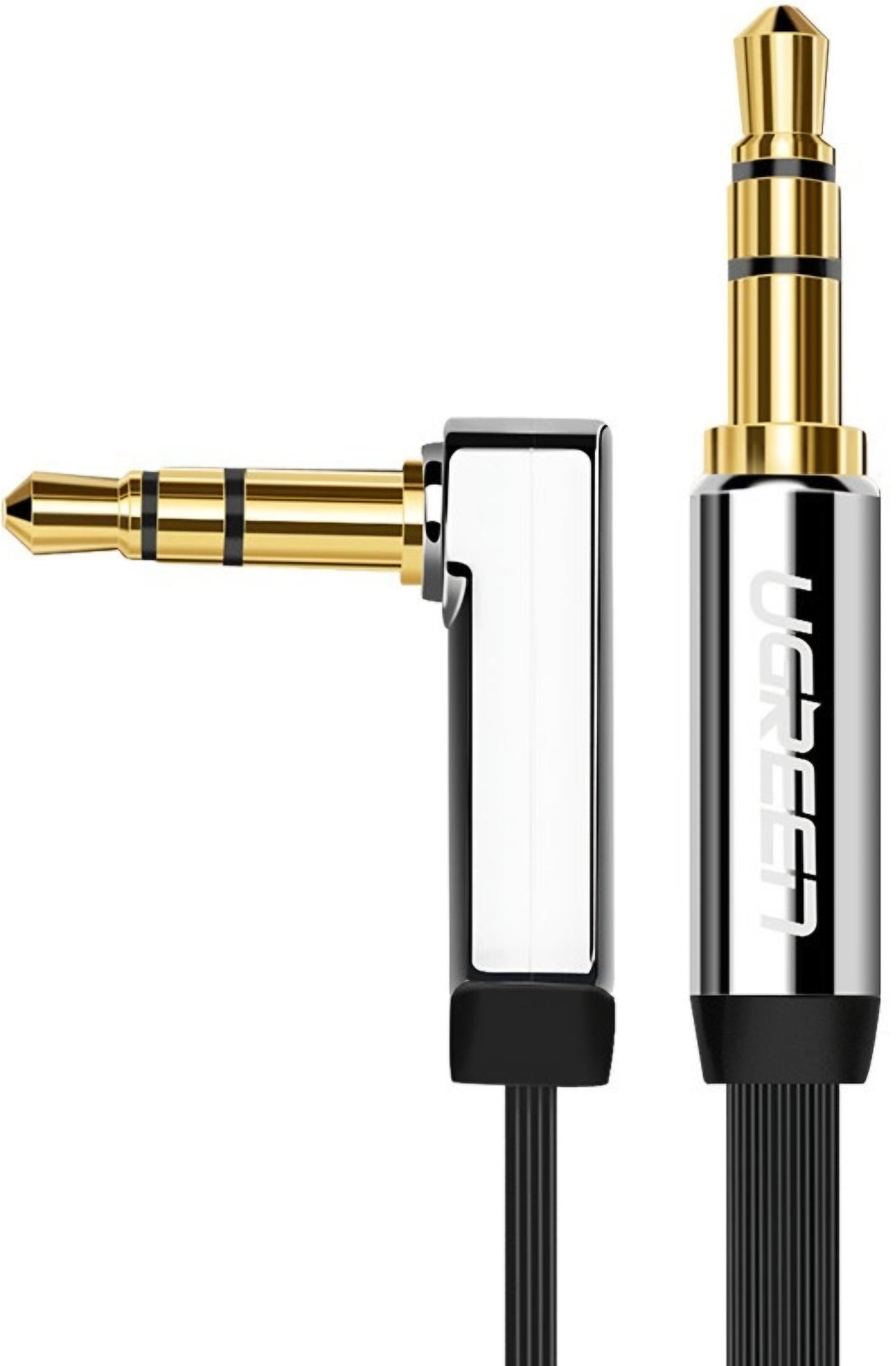 Audiojohto 3.5mm - 3.5mm UGREEN AV119 Angled, 2m, Musta