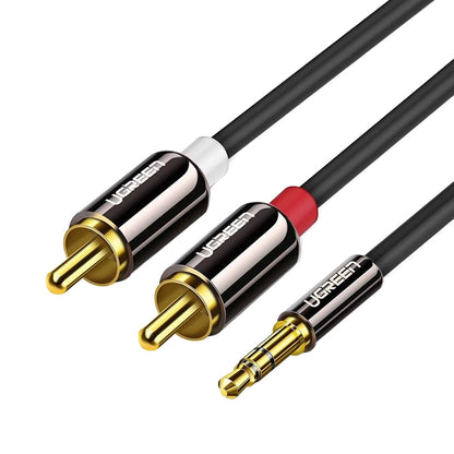 Audiojohto 3.5mm - 2 x RCA UGREEN AV116, 2m, Musta