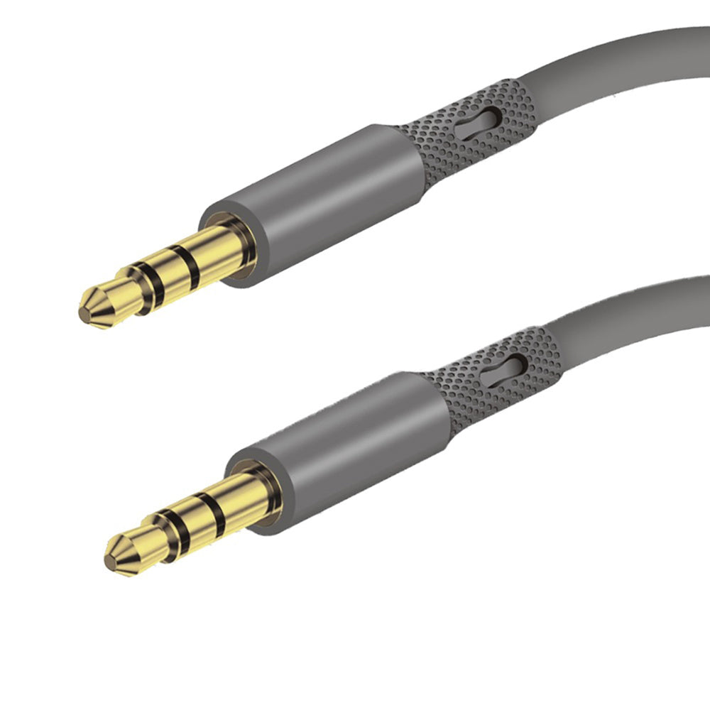 Audiojohto 3.5mm - 3.5mm Techsuit AC3 SoundFlex, 1m, Harmaa