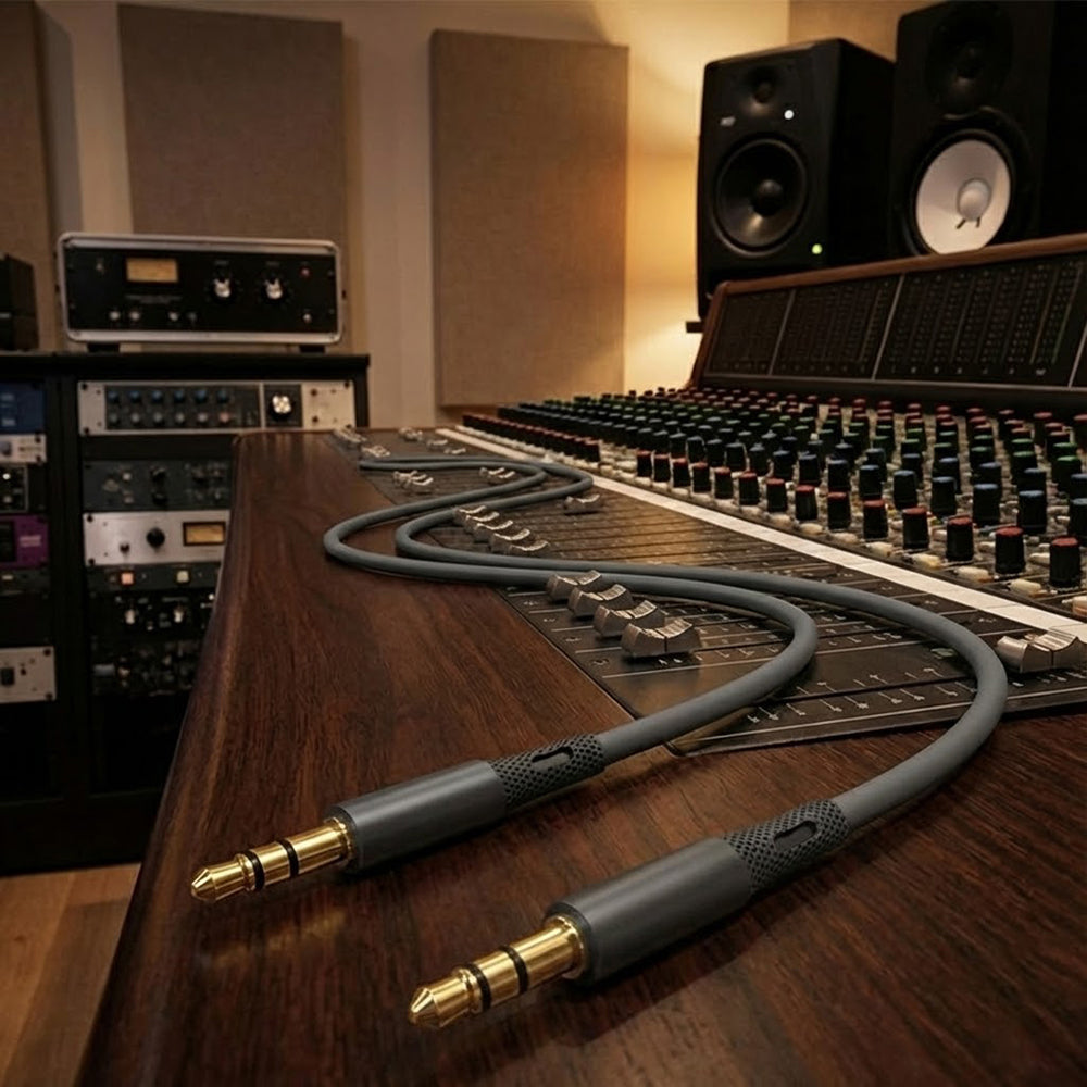 Audiojohto 3.5mm - 3.5mm Techsuit AC3 SoundFlex, 1m, Harmaa