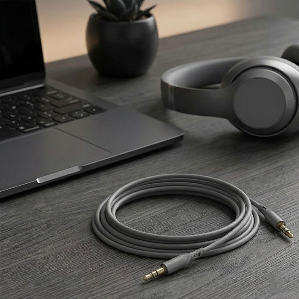 Audiojohto 3.5mm - 3.5mm Techsuit AC3 SoundFlex, 1m, Harmaa