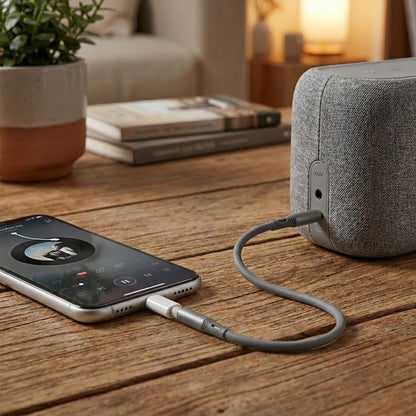 Audiojohto 3.5mm - 3.5mm Techsuit AC3 SoundFlex, 1m, Harmaa