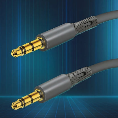 Audiojohto 3.5mm - 3.5mm Techsuit AC3 SoundFlex, 1m, Harmaa