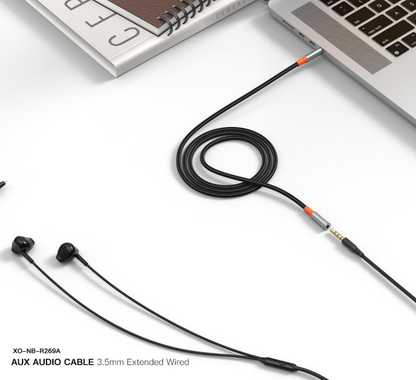 Audiojohto 3.5mm - 3.5mm XO Design NB-R269A, 1m, Musta
