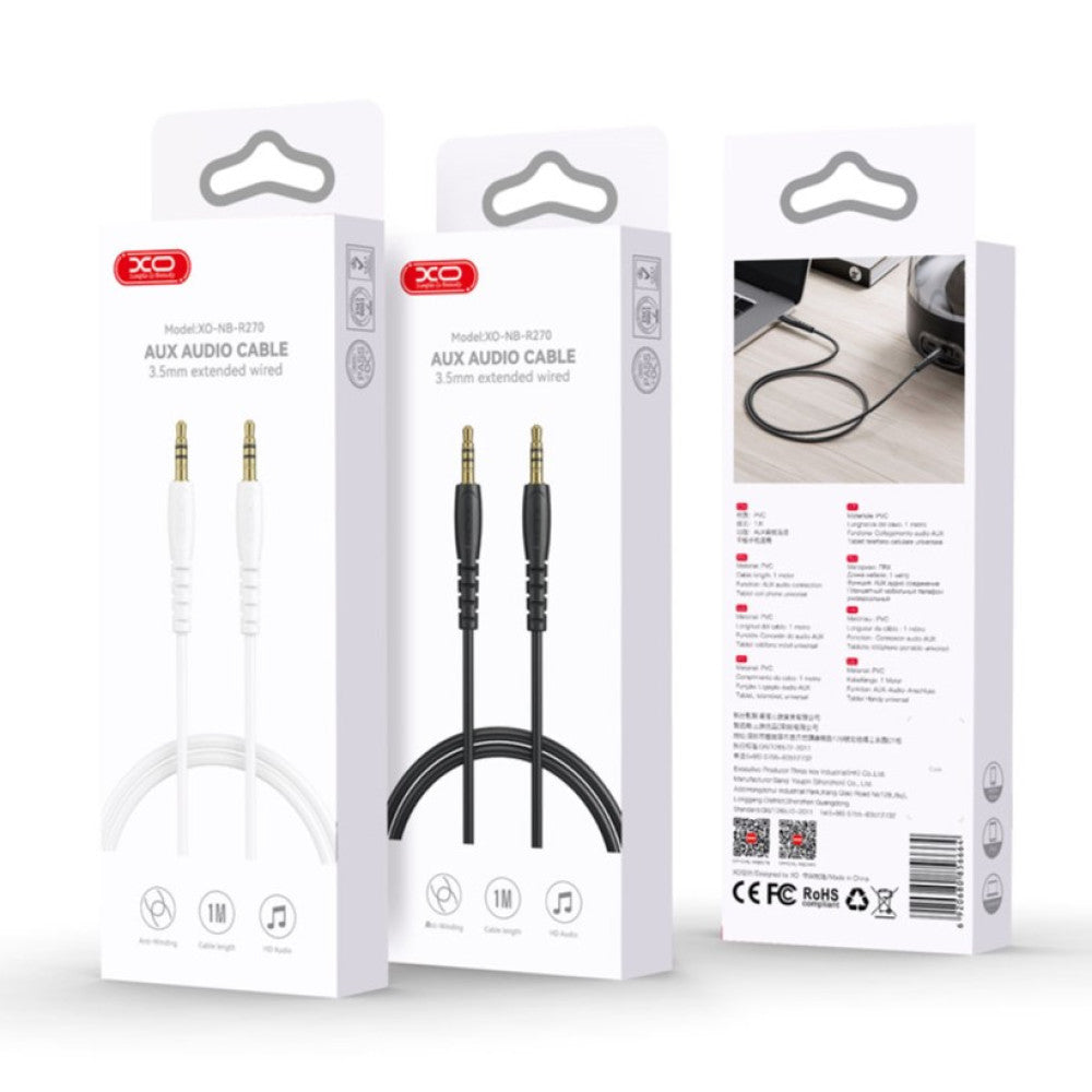 Audio Cable 3.5mm - 3.5mm XO Design NB-R270, 1m, White
