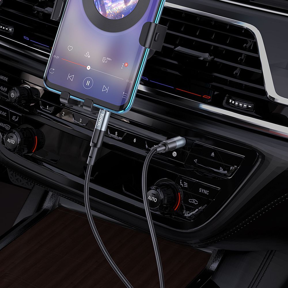 Audiojohto 3.5mm - 3.5mm HOCO UPA23, 1m, Harmaa