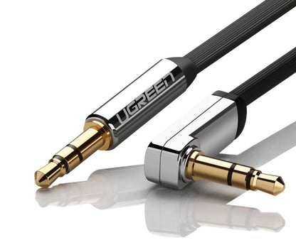 Audiojohto 3.5mm - 3.5mm UGREEN AV119 Angled, 2m, Musta