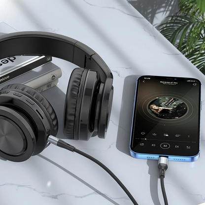 Audio Lightning -kaapeli 3,5 mm HOCO UPA22, 1 m, Musta