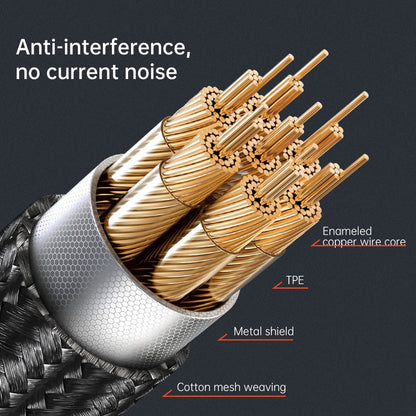 Lightning - 3.5mm McDodo CA-0780 Castle -audiokaapeli, 1.2m, Musta